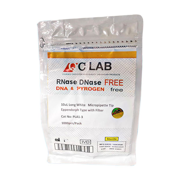 بسته سرسمپلر فیلتردار استریل پایه بلند 0.5 تا 10 لاندا - QC LAB